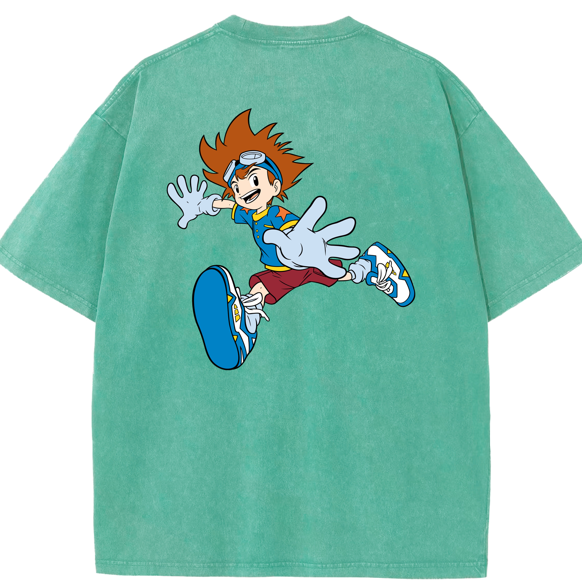 （画像用） Digimon デジタルモンスター/デジモン 綿100% ヴィンテージ風 半袖Tシャツ（背面プリント）